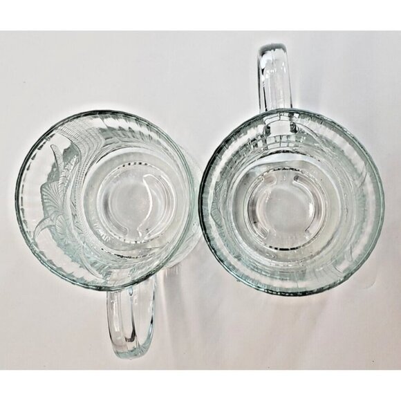 Arcoroc Canterbury Clear Crocus Embossed Vintage Mug Coffee Tea 10 oz set of 2 - Picture 7 of 10